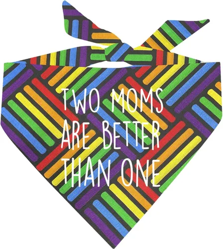 Vista 8 de Two Moms are Better Than One - Bandana para perro para el día de la madre, triángulo ajustable 100% algodón, fabricada en Estados Unidos, Día