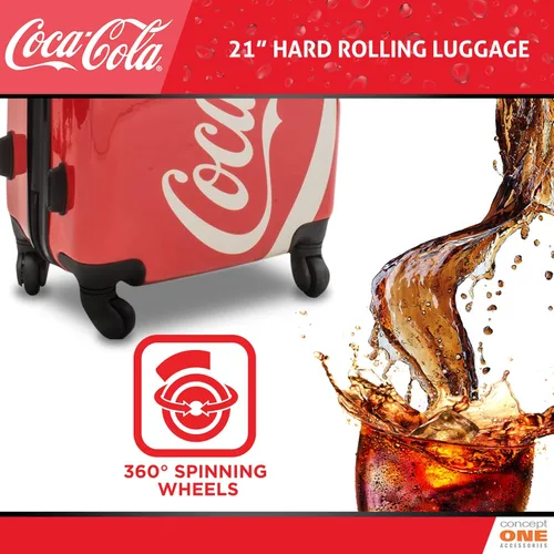 Vista 6 de Concept One Coca Cola - Maleta con ruedas de 21 pulgadas, color rojo