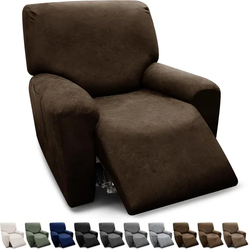 Vista 95 de Fundas para Sillón de 2 Piezas con Cojín en T, Fundas de Aspecto de Cuero para Sofá, Fundas para Sillas, Protector de Muebles Elástico, Funda