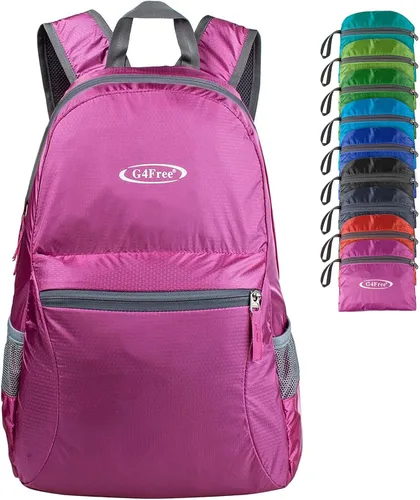 Vista 29 de G4Free Mochila plegable ligera de 20L para viajes, senderismo, mochila plegable para hombres y mujeres