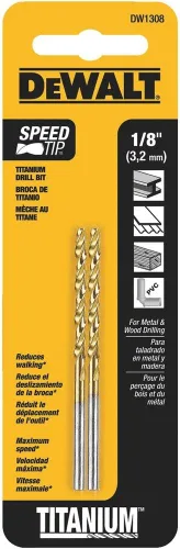 Vista 8 de DEWALT DW1316 - Broca helicoidal de titanio con punta aguzada, de 1/4 pulgada, color dorado