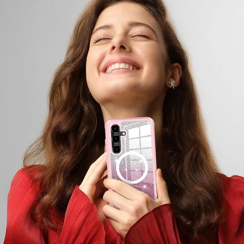Vista 9 de Hekodonk Funda con Purpurina para Samsung Galaxy S24 Plus, Compatible con MagSafe