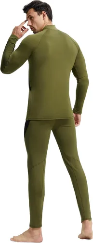 Vista 93 de Conjunto de ropa interior térmica para hombre, ropa interior larga 1#verde militar