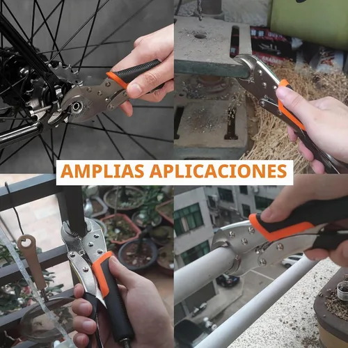 Vista 7 de Juego de 5 alicates de bloqueo, 5, 7 y 10 pulgadas, alicates de agarre de tornillo de banco ajustable y abrazaderas de soldadura de punta larga de 7