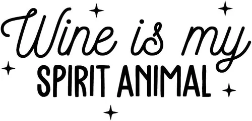 Vista 4 de Vinilo decorativo para pared, diseño de vino es mi espíritu animal, 10.5 x 22 pulgadas, humor moderno para adultos, cursiva, beber, hogar, sala
