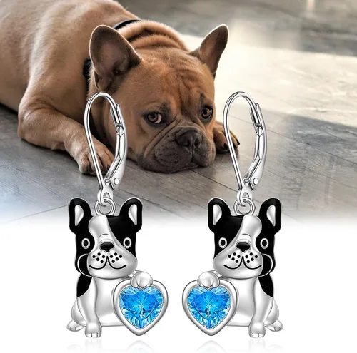 Vista 5 de Shamrock Flamingo French Bulldog Turkey Black Cat Pumpkin Christmas Tree Snowman Earrings for Women Sterling Silver St Patircks Jewelry Gifts