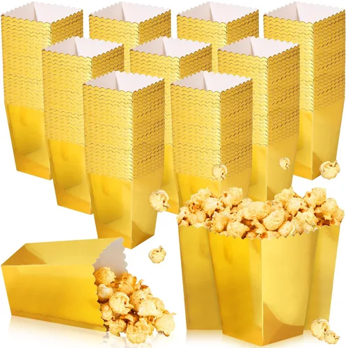 Vista 9 de Meanplan Cajas de palomitas de maíz para fiesta Mini soporte para palomitas Negro
