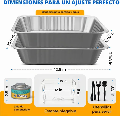 Vista 2 de Juego de platos desechables para bufé, 6 unidades de tamaño medio de 10 x