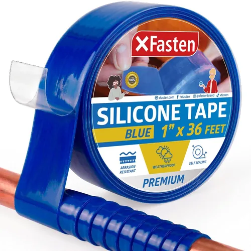 Vista 15 de XFasten - Cinta de silicona autofusible de 1 pulgada x 10 pies, de fontanería, cinta impermeable de sellado de fugas, goma gruesa para tuberías