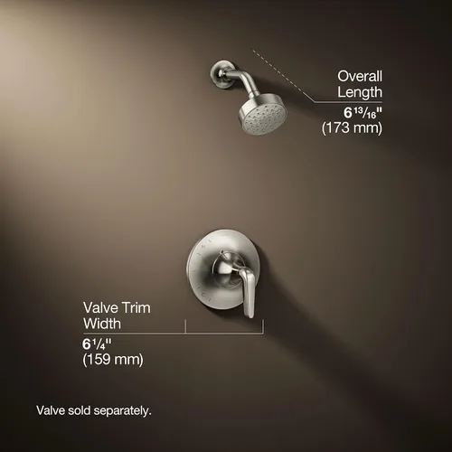 Vista 8 de Kohler K-TS22028-4 - Paquete de molduras de ducha templada con ducha de una sola función, negro mate