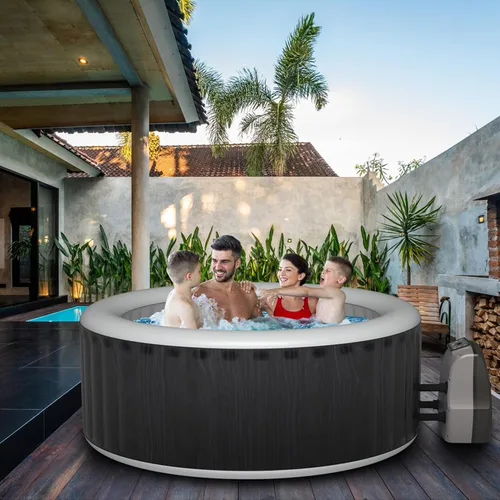 Vista 9 de JLeisure Avenli Vancouver - Bañera de hidromasaje inflable de 1,200 litros, 63 pulgadas, 6 personas, 140 chorros, con cubierta aislada y protector