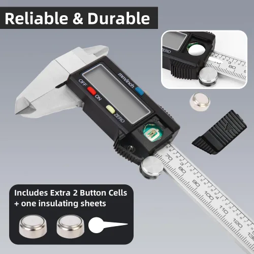 Vista 4 de Calibre digital herramienta de medición, calibre vernier digital de acero inoxidable, calibradores de micrómetro con gran pantalla LCD, función