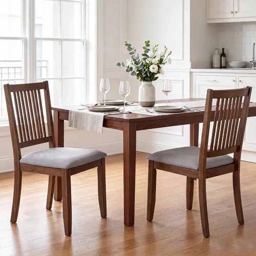 Vista 12 de DUHOME Juego de 2 sillas de comedor de madera Negro