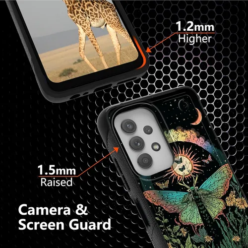 Vista 4 de Funda para Samsung Galaxy A23 Galaxy A13 4G/5G, Galaxy A04, Galaxy A04S, Galaxy A32 5G, con 2 protectores de pantalla, funda protectora híbrida