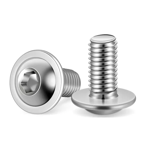 Vista 12 de M3-0.5 x 8 mm Tornillos de cabeza de botón con brida, tornillos de cabeza de zócalo, acero inoxidable 18-8 (304), acabado brillante, rosca completa