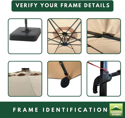 Vista 6 de Garden Winds Cubierta superior de repuesto reforzada resistente compatible con el 69745277, 69745276 Everhome de 11 pies 2021-2022 - Classic Sand
