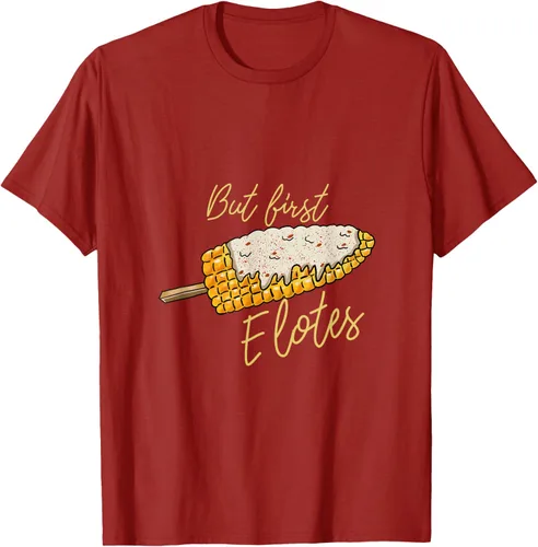 Vista 17 de But First Elotes Corn on the Cob - Camiseta divertida para amantes de la comida mexicana, Negro, S
