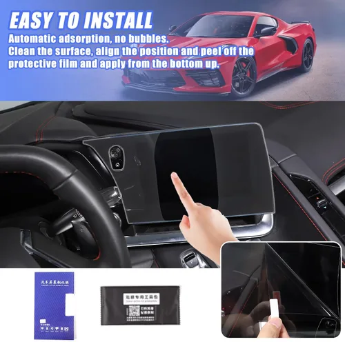 Vista 6 de Daeiclru - Protector de pantalla compatible con Chevrolet Corvette C8 2020-2023, película protectora de pantalla de navegación, película protectora