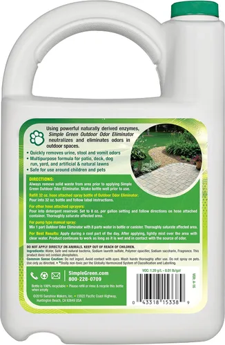 Vista 2 de Simple Green Eliminador de olores exterior para perros, 1 galón