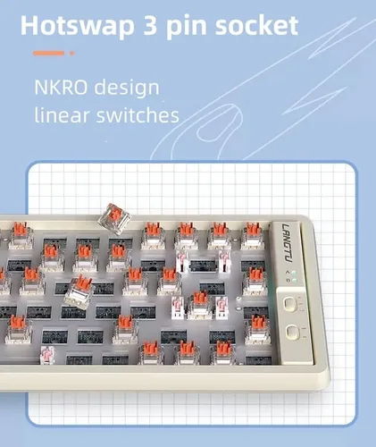 Vista 4 de Cmokifuly GK85 - Teclado mecánico con cable, interruptor lineal Hotswap, retroiluminación RGB, teclado de perfil MDA para juegos para MacWin
