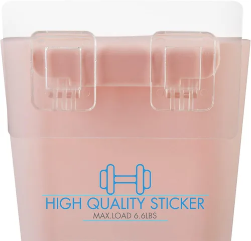 Vista 3 de Paquete de 4 soportes para bolígrafos de pared, organizador de vasos de lápices rosa y verde para marcador/control remoto/crayón/pizarra blanca