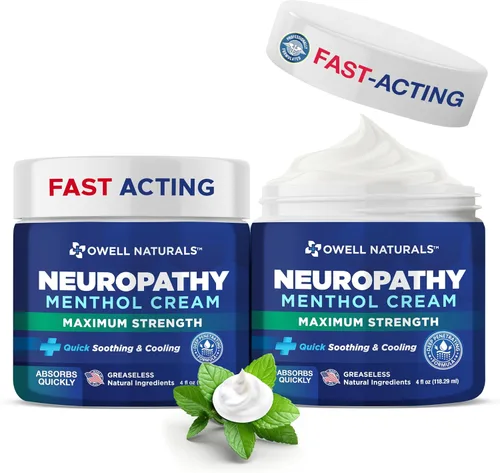 Vista 11 de Owell Naturals Crema de neuropatía extra fuerte – Enfriamiento de rápida absorción para piernas, pies y manos – Fórmula calmante avanzada con aloe