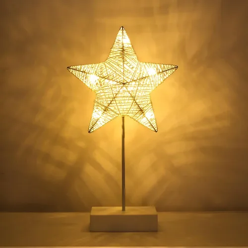 Vista 11 de Lewondr Ramadan Crescent Moon Table Lamp, 3 Way Dimmable Touch Lamp, Gold