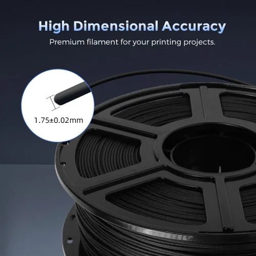Vista 5 de FLASHFORGE Filamento PETG de fibra de carbono de 0.069 pulgadas, filamento de impresora 3D PETG de fibra de carbono, carrete de 2.2 libras