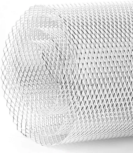Vista 7 de Precise Mesh Aluminum Alloy Rhombic Grill for Durable Car Grill for Opening Vehicles, Silver, 40 x 13 Inches