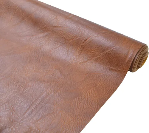 Vista 8 de 2 yardas de 54" x 72" pulgadas, textura de corteza envejecida, tela de piel sintética suave negra, tela de cuero falso negro, vinilo para tapicería