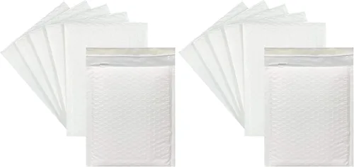 Vista 10 de zmybcpack Sobres de burbujas de polietileno blanco de 8.5 x 12 pulgadas, paquete de 50 Sobres acolchados para envío, autosellados, para envío