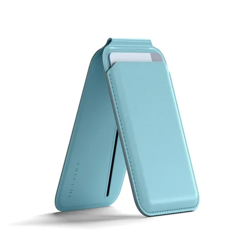 Vista 16 de Satechi Cartera magnética Magsafe, soporte para tarjetas de doble solapa, 4 ranuras con paso frontal NFC, accesorio ajustable para teléfono