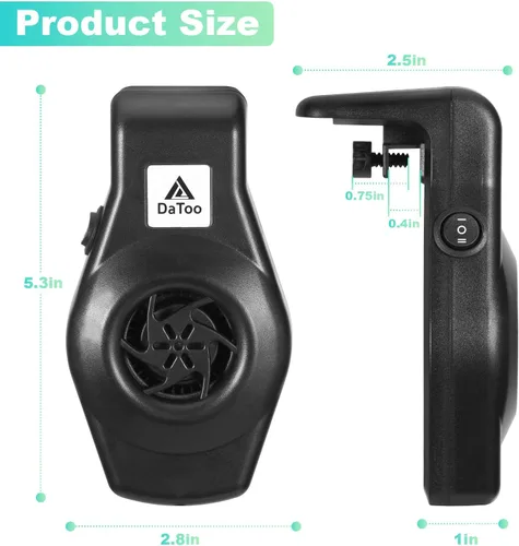 Vista 2 de DaToo Mini enfriador de acuario pequeño ventilador de pecera, ventilador de enfriamiento de acuario de 2 niveles de velocidad ajustable, enfriador