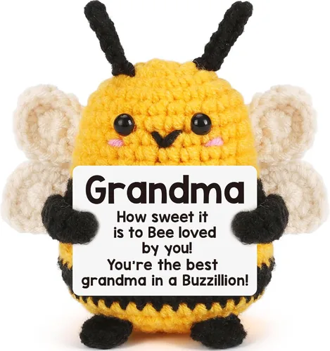 Vista 7 de LEJIAJINW - Regalos para tía para mujer, regalos de cumpleaños para tía de sobrina sobrina, linda abeja de ganchillo hecha a mano, regalo único