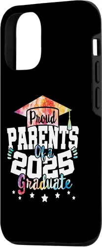 Vista 2 de iPhone 15 Parents of a 2025 Graduate Tie Dye Class Senior Graduation Case