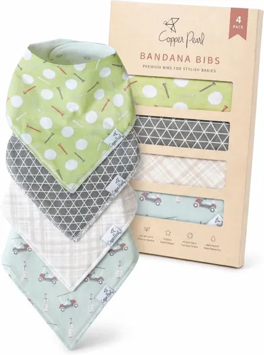 Vista 21 de Copper Pearl Baberos para bebé, paquete de 4 y 6 unidades, baberos tipo bandana para bebé niña y niño, baberos de algodón suave para babear y Alta