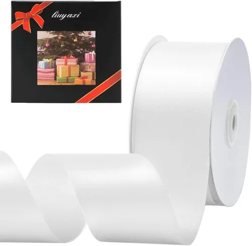 Vista 50 de Cinta de satén verde manzana de doble cara de color sólido de 1/2 pulgada x 25 yardas, cintas perfectas para manualidades, decoración de bodas