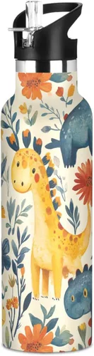 Vista 10 de Trendy Sunflower Oil Painting Style Leak Proof & BPA Free Sports Insulated Water Bottle With Straws Leak-proof Hot & Cold Double Walled for
