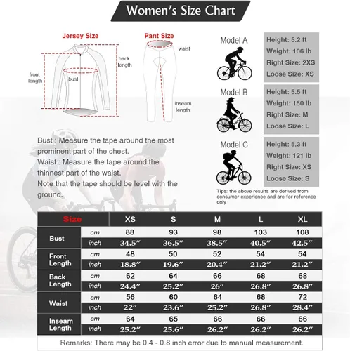 Vista 7 de Mysenlan - Conjunto de camiseta de ciclismo de manga larga transpirable con acolchado 3D, pantalones largos para bicicleta