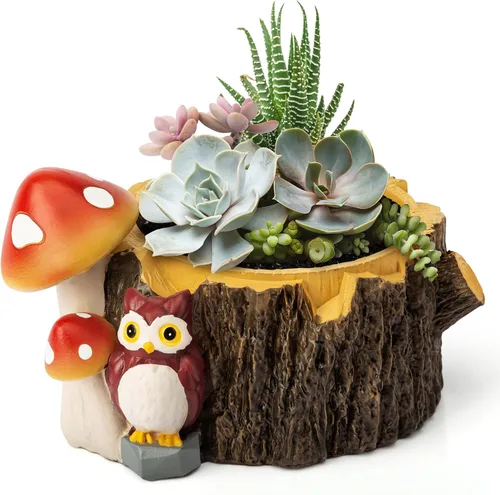 Vista 7 de Macetas para Suculentas con Forma de Erizo con Orificio de Drenaje, Macetas para Plantas de Interior/Cactus/Suculentas, Maceta de Interior Regalo