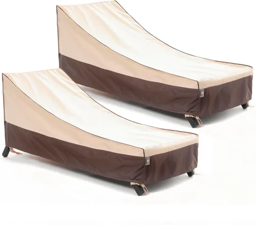 Vista 11 de F&J Outdoors Funda Impermeable Resistente a los Rayos UV de Servicio Pesado para Silla Tumbona de Patio, Paquete de 2, 79"Lx30"Ax30"Al, Beige