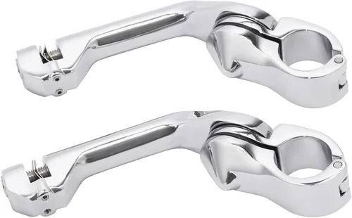 Vista 11 de TCMT 10 mm Estribos para motocicletas Compatibles con Harley Street Glide Road King Montura macho (Estribos estilo A, negro)