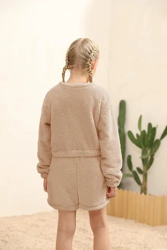 Vista 4 de Mafulus Conjunto de pantalones de dos piezas para niñas, cómodos, ligeros, de manga larga, con bolsillos