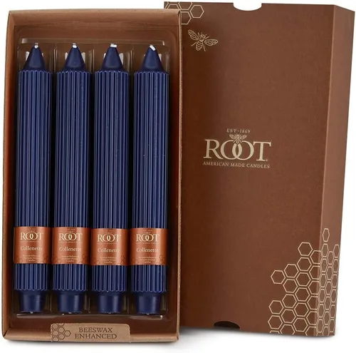 Vista 27 de Root Candles Juego de velas sin perfume de mezcla de cera de abeja de alta calidad, 5 pulgadas, azul Williamsburg, 8 unidades Williamsburg Azul