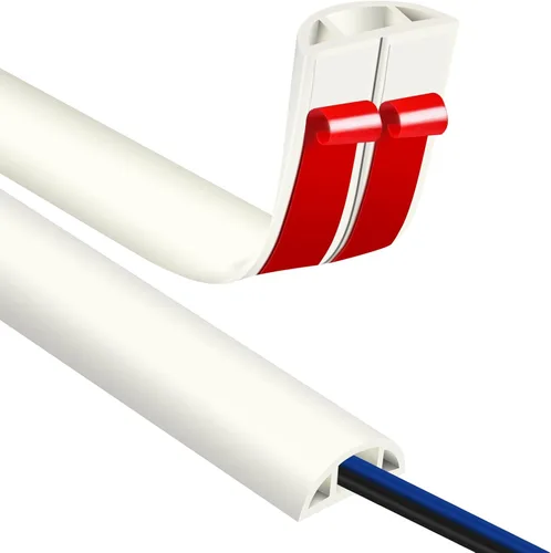 Vista 9 de JAHOMFAI Cubierta para cables de piso 1m de largo, cubiertas para cables en el suelo para proteger los cables y prevenir riesgos de caídas, fácil
