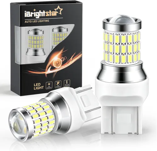 Vista 14 de iBrightstar - Las más novedosas luces de freno intermitentes estroboscópicas de 9 a 30 V, 912, 921, W16W, T15, 906, focos LED con lente. Rojo