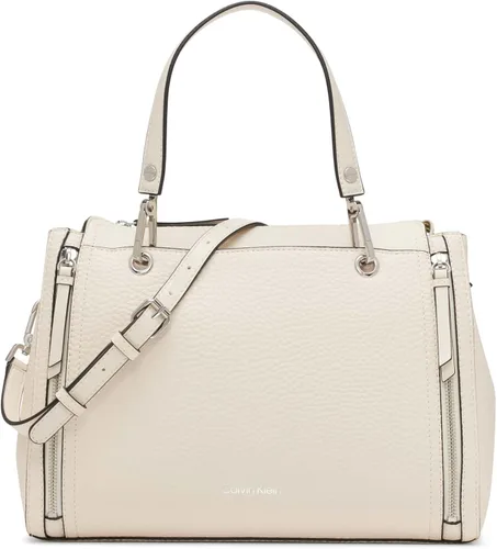 Vista 17 de Calvin Klein Bolso de organización novedoso Bubble Lamb Logotipo de almendra/gris pardo/blanco