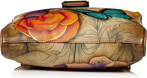 Vista 4 de Anna by Anuschka Genuine Leather Travel Organizer, Triple Compartment - Hand-Painted Original Artwork