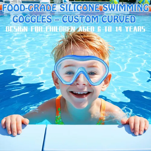 Vista 7 de Gafas de natación para niños con cubierta para la nariz, máscara de buceo a prueba de fugas, para niños y niñas de 5 a 15 años Gafas de natación