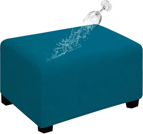 Vista 19 de Easy-Going Funda para Otomán Elástica 100% Doble Impermeable Rectangular Plegable Taburete de Almacenamiento Protector de Muebles Funda Suave